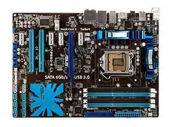ASUS используется оригинальная материнская плата для ноутбука P7P55D-E LX DDR3 LGA1156 16G P55 USB3.0 SATA3.0 80% Новый