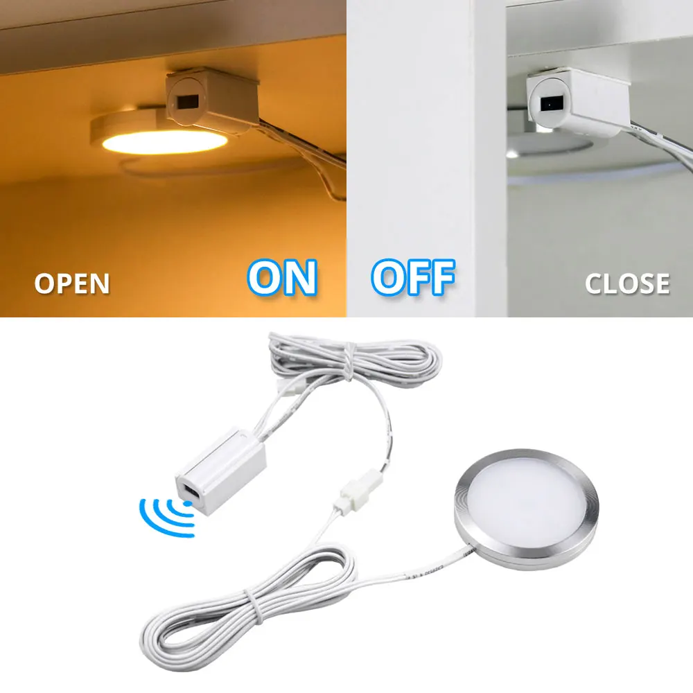 

2.5W 12V DC Smart Door Sensor Motion Sensor Infrared Under Cabinet Lights Smart Switch cupboard Wardrobe Closet Light Lighting