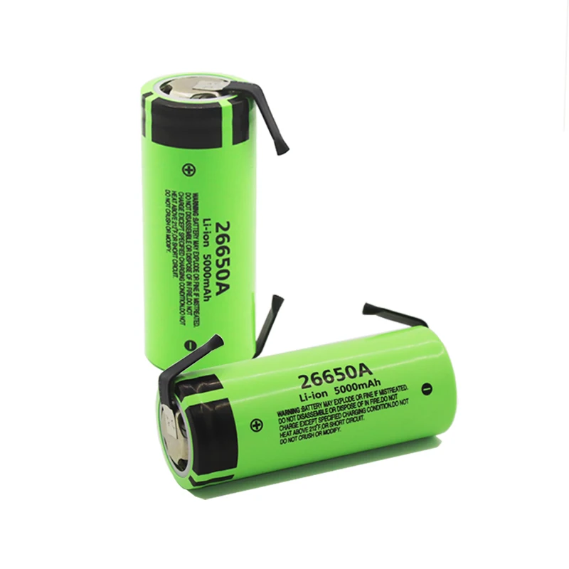 Аккумулятор 26650A 3,7 V 5000mAh высокой емкости 26650 литий-ионные аккумуляторы+ DIY никель
