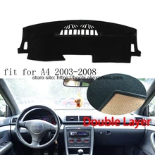 Для Audi A4 2003- двойной слой силикагель Приборная панель автомобиля Инструмент платформа регистрации Избегайте Light коврики крышка Стикеры