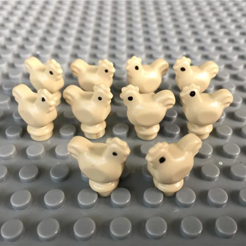 10 шт./лот креативные фермерские куриные фигурки животных аксессуары MOC детали для