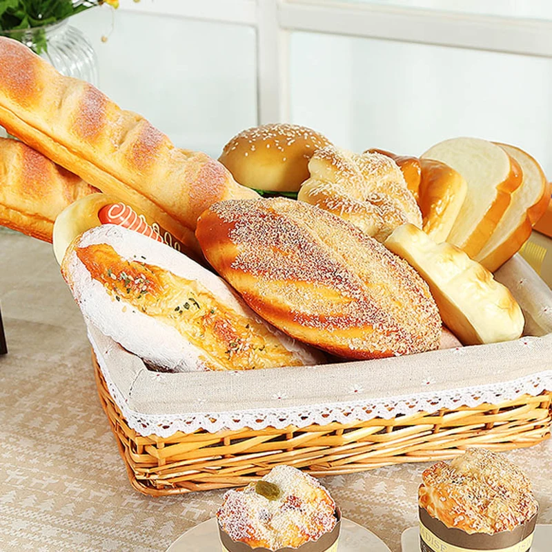 

PU Plastic Artificial Bread Simulation Model Cake Shop Burger Sandwich Sample Mode for Photography Props Baguettes Decor