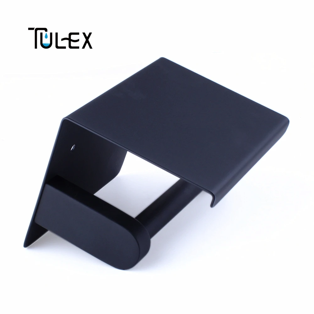 Tulex держатель для туалетной бумаги черный Туалет Бумага держатель настенный с мобильного телефона шельфа SUS304 Нержавеющая сталь Ванная комната аксессуар держатель для туалетной бумаги