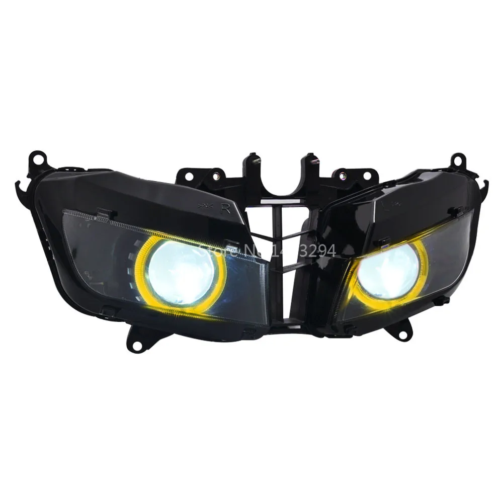 Прожектор для мотоцикла Фара желтый ангел глаза HID собранный для Honda CBR600RR CBR 600 RR 2013