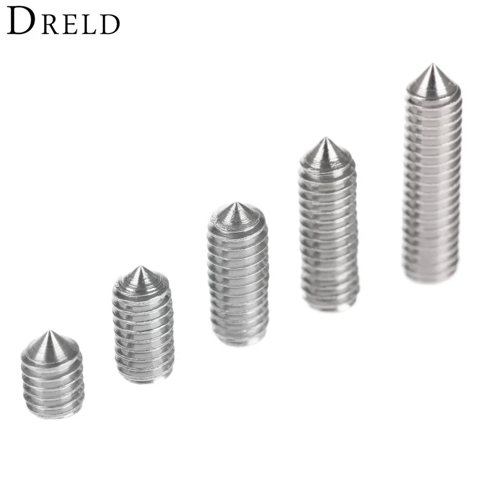 50Pcs M4 Stainless Steel Allen Head Hex Socket Grub Screw Bolts Nuts