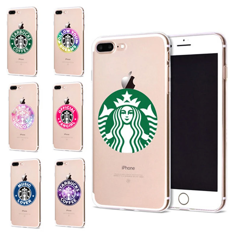 Funda For Apple iPhone 6 6S 7 Plus X 10 Cute Starbuck Soft TPU Cover for iPhone 7 Case Original Coque for iPhone 8 Case B302