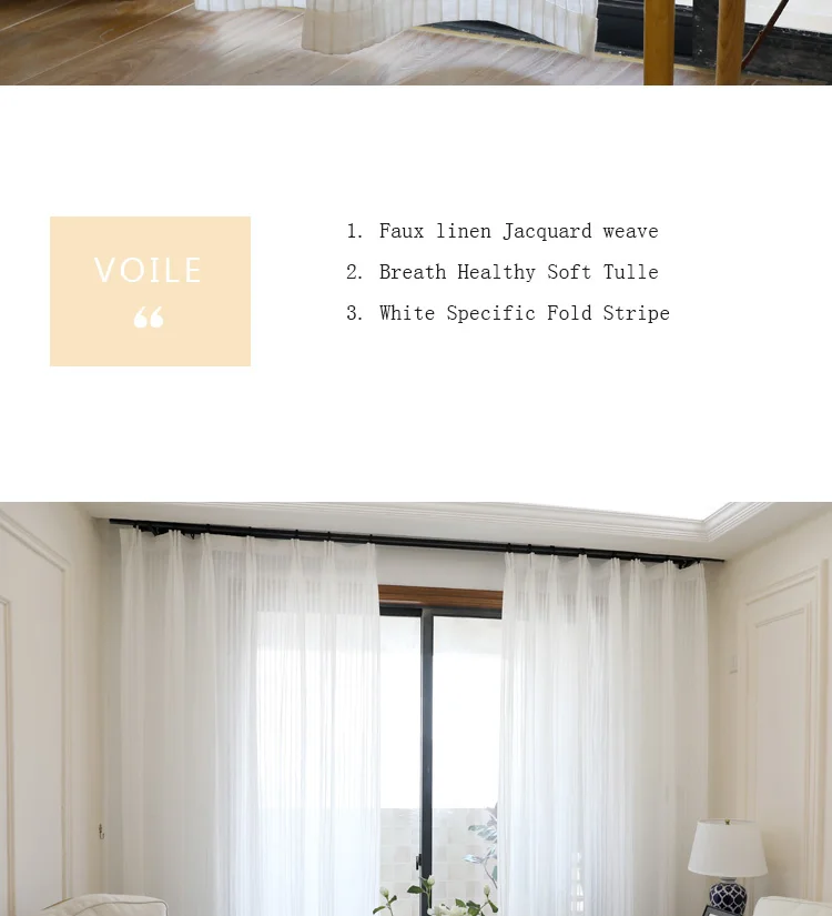 CITYINCITY Striped Tulle Curtains For livingroom White Luxury Drape Curtain for Kitchen Bedroom ready made curtain Customized02