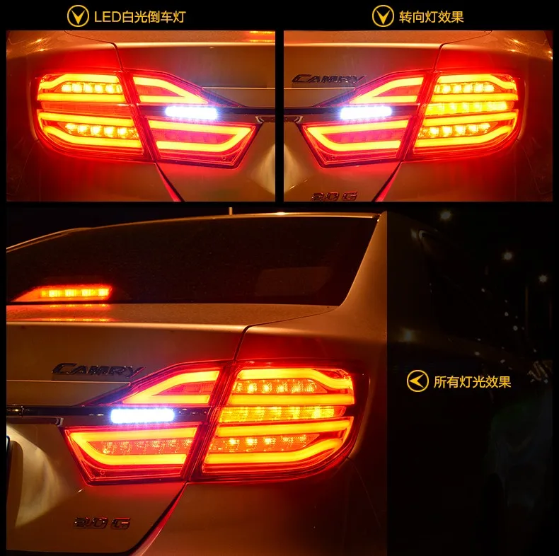 Автомобильный Стайлинг задние фонари для Toyota Camry задние фонари светодиодный задний фонарь задний багажник крышка лампы drl+ сигнал+ тормоз+ обратный