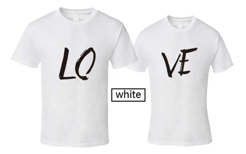 Модная Новая Стильная летняя футболка с надписью Love для женщин, повседневная хлопковая футболка для мужчин и женщин, футболки для пар, топы, одежда для влюбленных