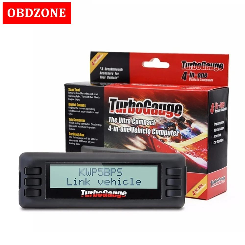 

TurboGauge IV The Ultra Compact 4-in-1 Vehicle Computer OBDII/EOBD Digital Gauges Auto Trip Computer Scan Tool