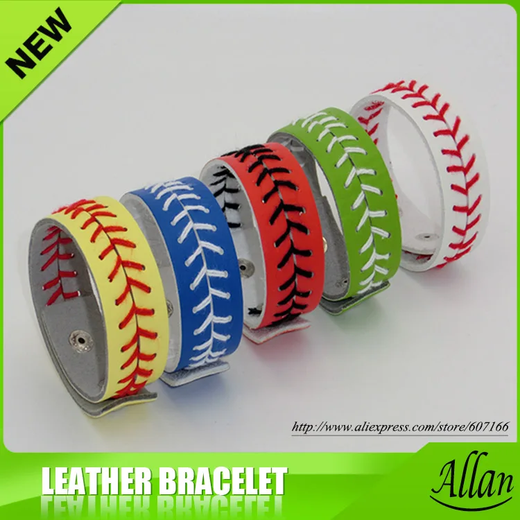 

Leather Softball Baseball Seam Stitch Bracelets
