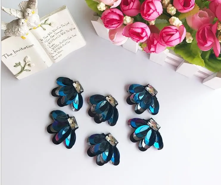 

5cm Insect Sequins Bead Brooch Patches Applique Vintage Embroidered Fabric Sew On Patch Fashion Clothing Decoration