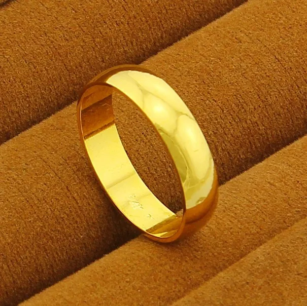 

KITEAL best friends pure gold color //gold plated color size 10 6 7 8 9 Lady wedding ring circle smooth bague oso
