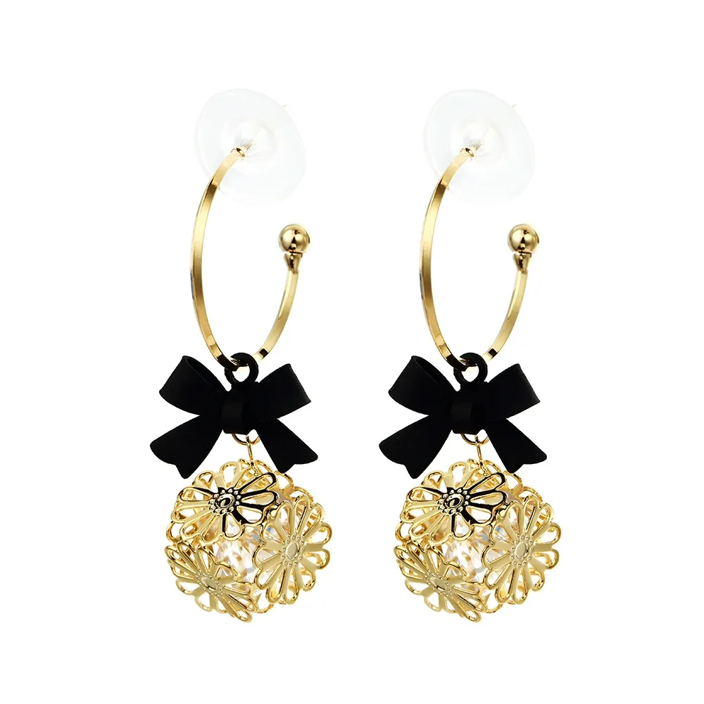 

Gold Copper Dangle Drop Earrings for Ladies Metal Alloy Half Circle bow-knot Round Personality Handmade High Quality