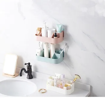 

1PC Kitchen Storage Shelf Bathroom Wall Rack Organizer Toilet Toothbrush Holder Bottom Drainer for Home Storage Rack OK 0703