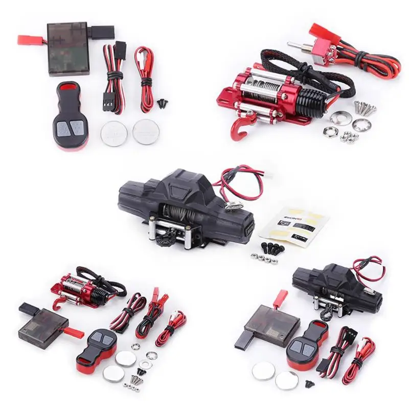 

Double Motor Metal Winch Remote Control for 1/10 RC Crawler Car Axial for SCX10 RC Toys Replacement Props for Kids Toy Repairing