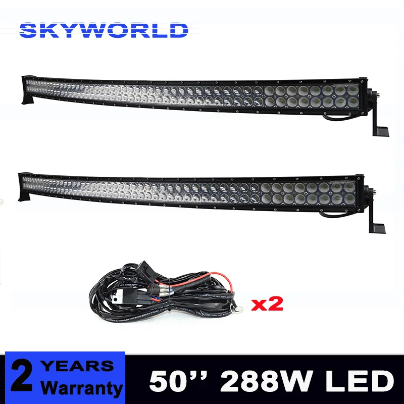 

50 inch 288w Dual Rows 4x4 Car Auto IP67 Waterproof Combo Beam Truck Tractor UTV ATV 12v Driving Light Offroad LED Light Bar