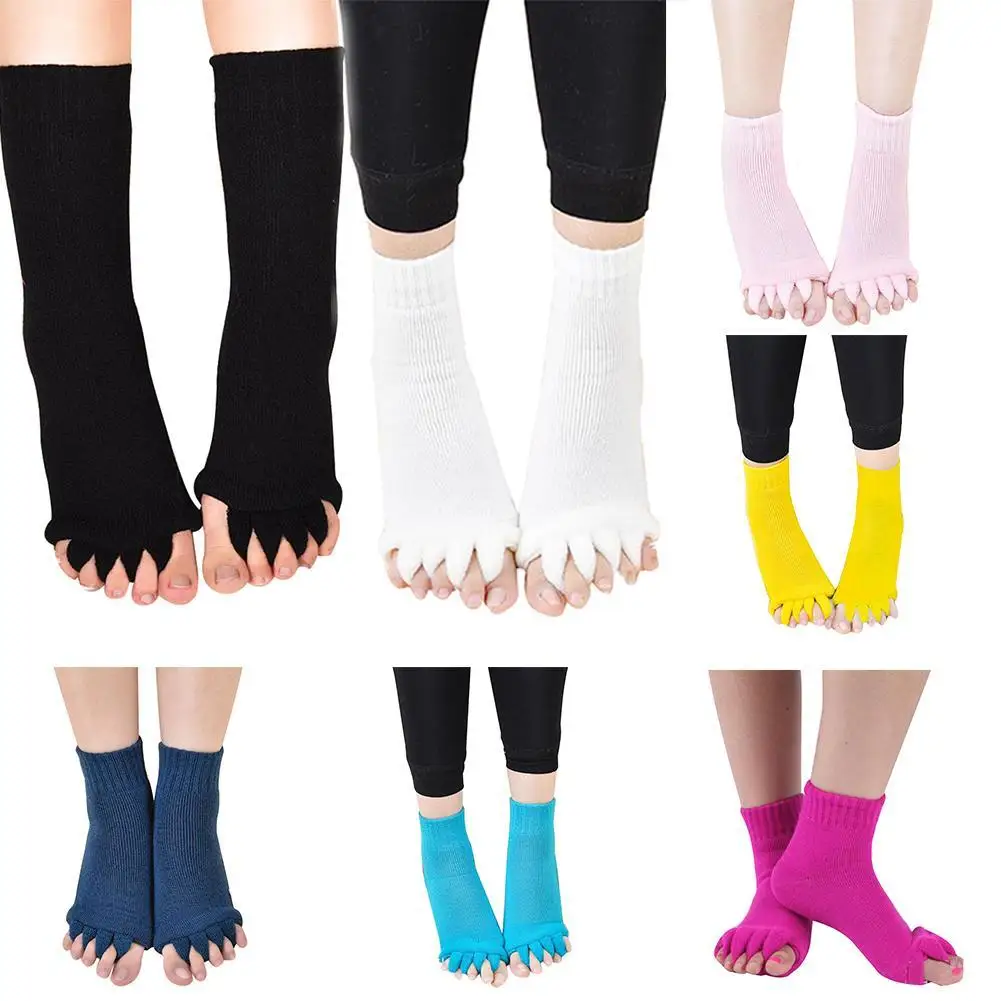1 пара японских и корейских медицинских женщин Мода разоблачить на пять пальцев кораллового бархата украшение для пола массажные носки