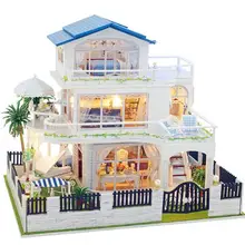Сборка DIY Миниатюрная модель набор деревянный кукольный дом романтика, Прованс дом игрушка с мебели и трансформер подарок для девочки