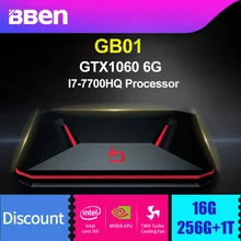 Bben GB01 desktop gaming computer windows 10 Intel I7 7700HQ CPU GDDR5 6GB NVIDIA GEFORCE GTX1060