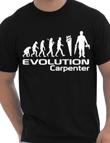 Evolation Of A Carpenter забавная Мужская футболка Размер Cool крутая Повседневная Унисекс