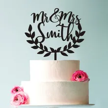 Топпер для торта для свадьбы с индивидуальной фамилией, деревенский стиль, Свадебный Топпер для торта Mr Mrs, золотой уникальный Топпер для свадебного торта