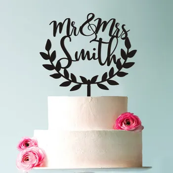 

Cake Topper for Wedding with Personalized Surname Rustic Style Wedding Custom Mr Mrs Cake Topper Gold Unique Wedding Cake Topper