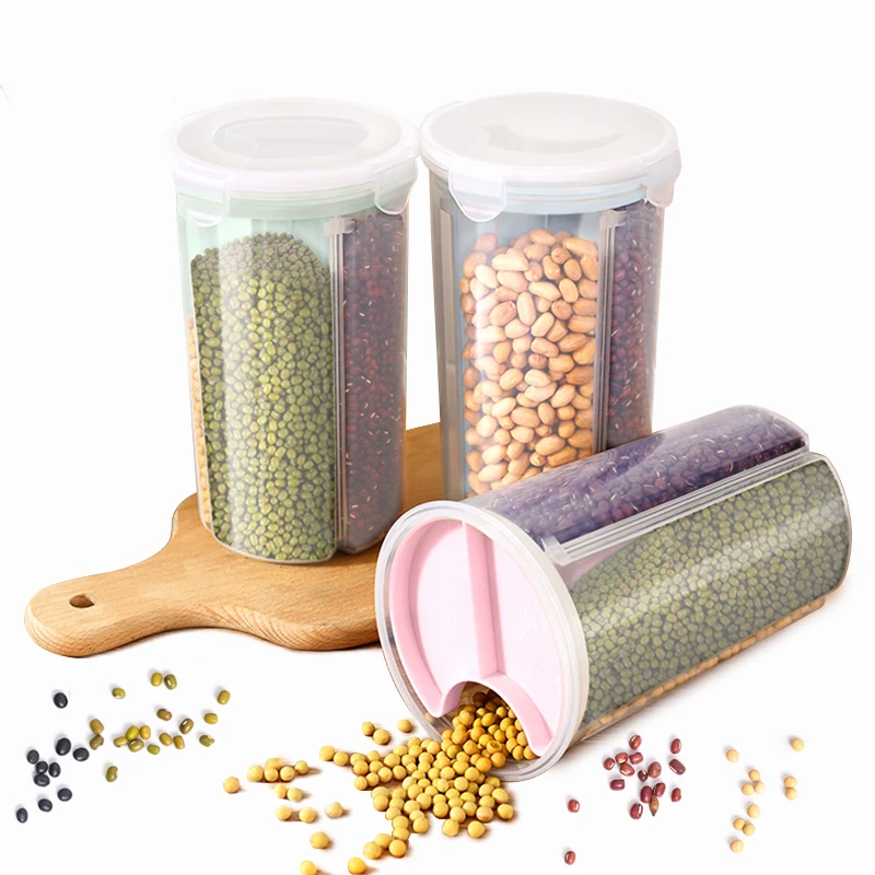 

4-in-1 Kitchen Storage Organization Bottles Food Grains Boxes Rice Flour Snack Storage Jars Noodle Container Box Seal Tank