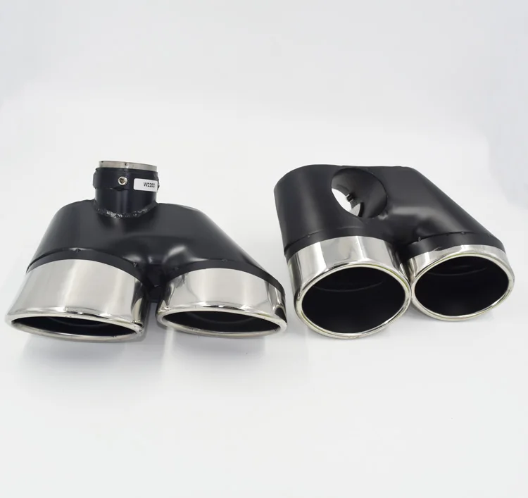 

Car-styling! ne Pair Stainless Steel Exhaust Tip Auto Car Muffler End Tips Fit For Mercedes Benz W220 S320 S350 S500