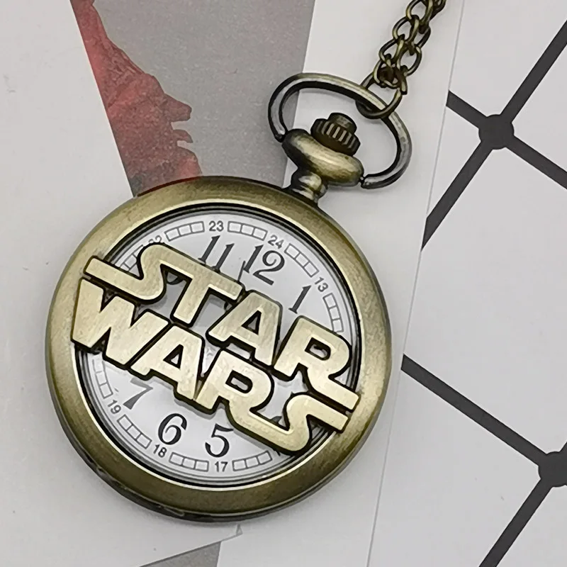 

Retro Bronze Hollow Quartz Pocket Watch Necklace Pendant Vintage Fob Watch With Chain Marvel Movie Men Children' Gift