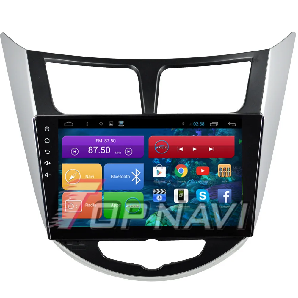Discount Topnavi 10.2" Quad Core Android 6.0 Car GPS Navigation for Hyundai Verna 2015 Autoradio Multimedia Audio Stereo,NO DVD In Dash 8
