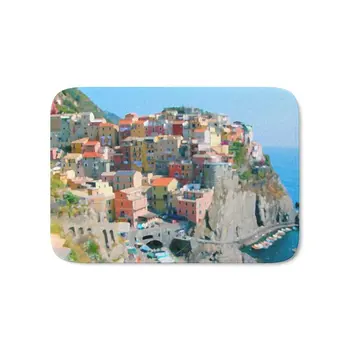 

Italy. Cinque Terre - Cliffside Bath Mat Mats Welcome Home Entrance Door Floor Flannel Rug