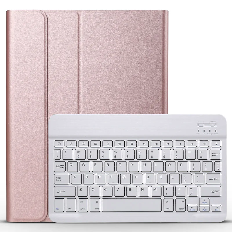 Чехол с клавиатурой для iPad Pro 12,9, съемная Bluetooth клавиатура с Wi-Fi, кожаный чехол для iPad Pro 12,9 '', ультратонкий+ стилус - Цвет: Rose Gold