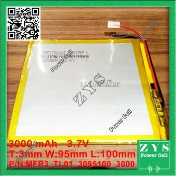 

1 pcs. li-ion battery 3.7v 3000mAh rechargeable battery 3.7 v 3000 mah size: 3x95x100mm