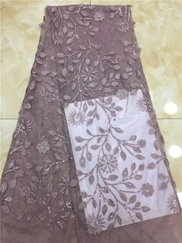 

High Quality African Lace Fabric 2019Latest African Guipure Lace Flower Embroidery Nigerian Guipure Lace Fabric With Sequins X01