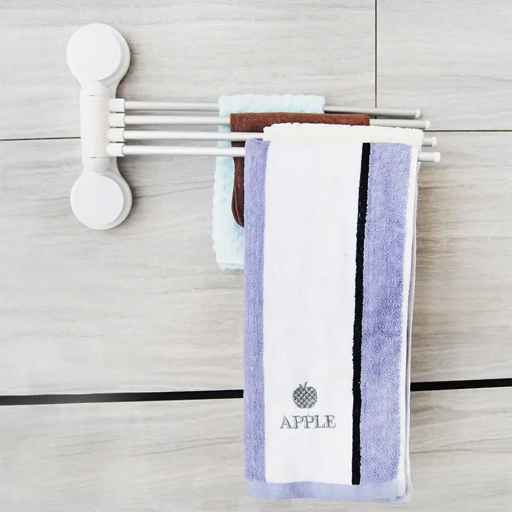 LanLan Nail free Bathroom Towel Rack Traceless Rotatable Towel Hanger for Bedroom Kitchen Toilet