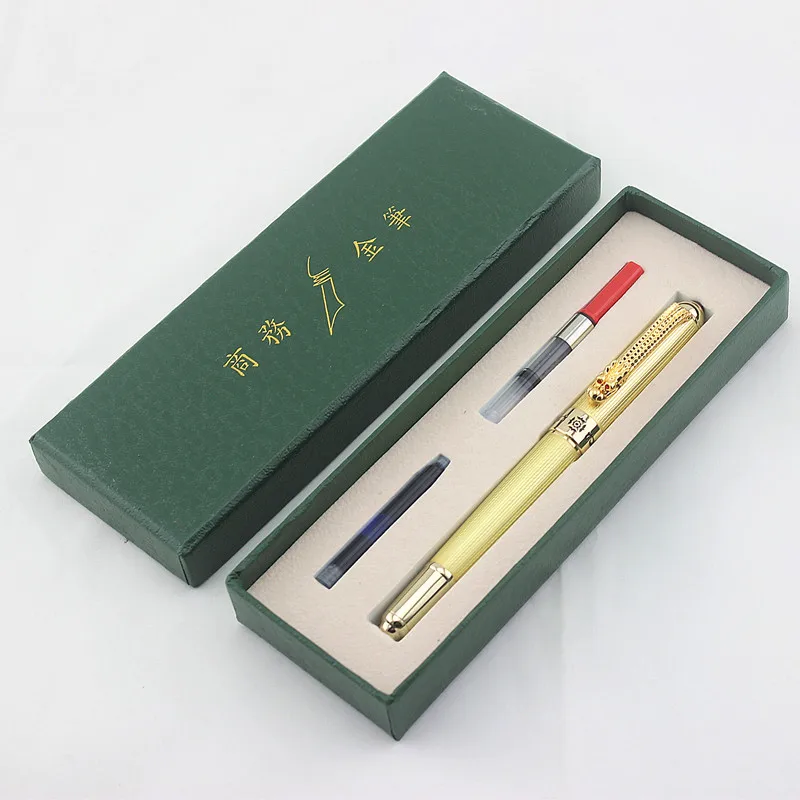 Jinhao металлическая ручка дракон 0 5 наконечника Золотая авторучка для