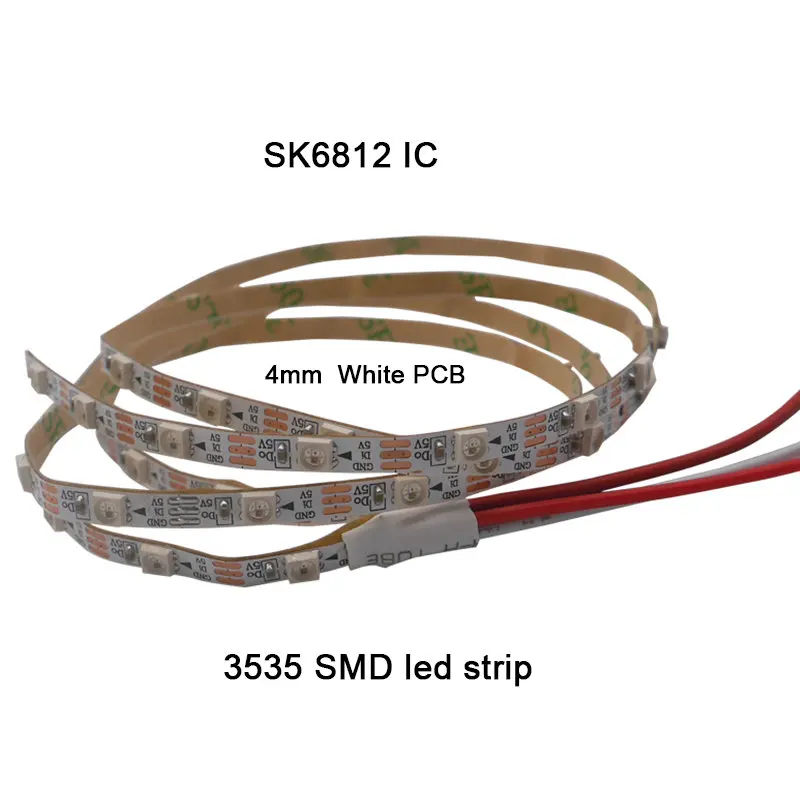 1 м DC5V 4 мм/5 мм/7 мм PCB прибор приемно-SK6812 5050 SMD 3535 RGB гибкий светодиодный полосы 60/144 пикселей/м IP30 светодиодный полосы - Испускаемый цвет: 4mm  3535     60leds