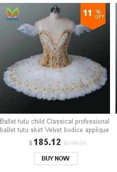Балетное платье золото Профессиональная балетная пачка юбка Для женщин балетки Одежда для танцев блин балета костюм для девочки