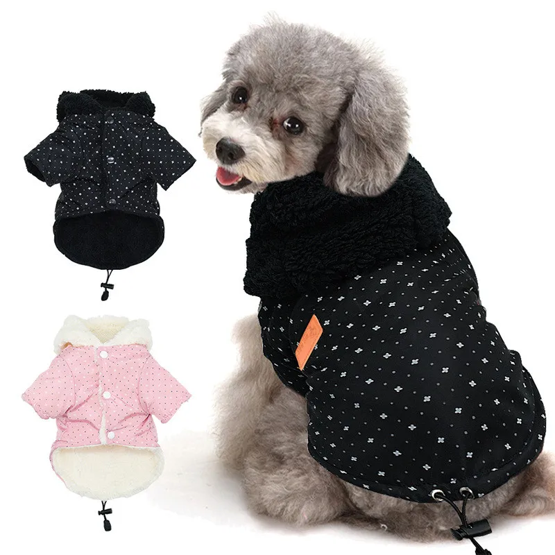 Dog Clothes Thickening Autumn Winter Warm Small Dog Coat Jacket Hooded Cute Pet Dog Costume For Chihuahua Yorkie Teddy 3