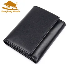 Мужской кошелек из натуральной кожи с блокировкой RFID, короткий минималистичный бумажник, винтажный держатель для карт, мужской кошелек Carteria Masculina