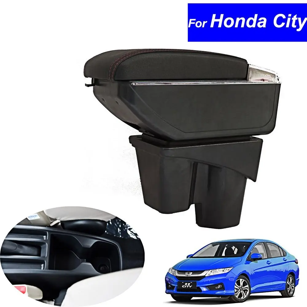 For Honda City 1.5L 2015 2016 2017 Armrests Storage Box with USB