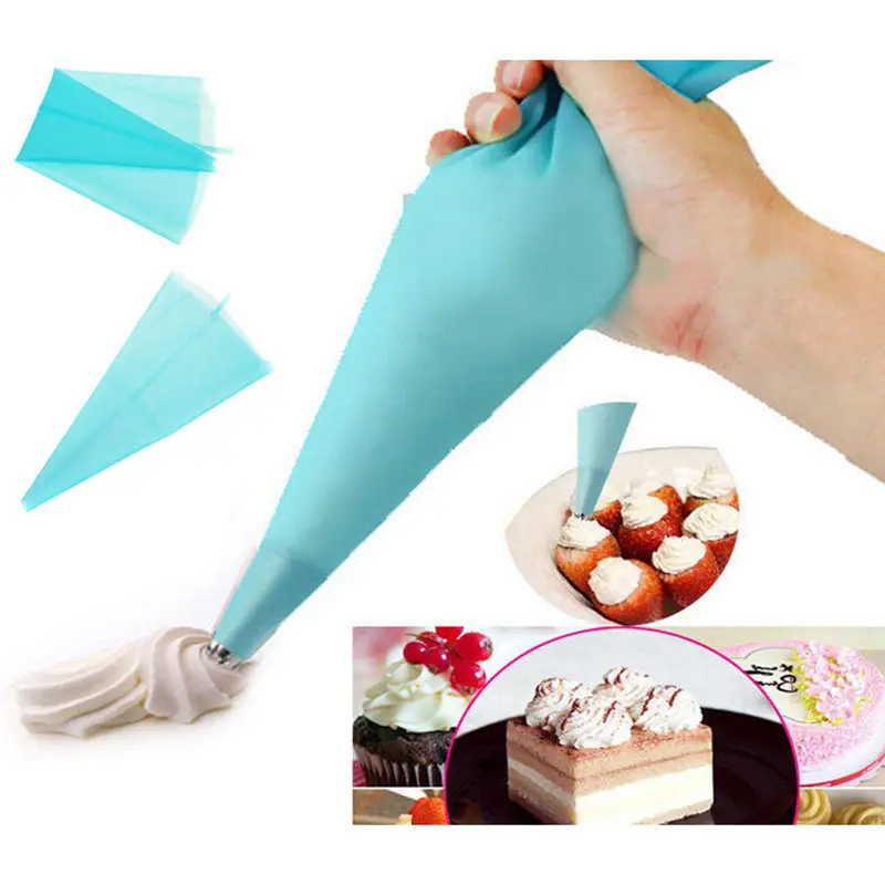 1pc NEW Reusable Silicone Icing Piping Cream Pastry Bag Cake DIY Decorating Tool Kitchen Accessories 34CM