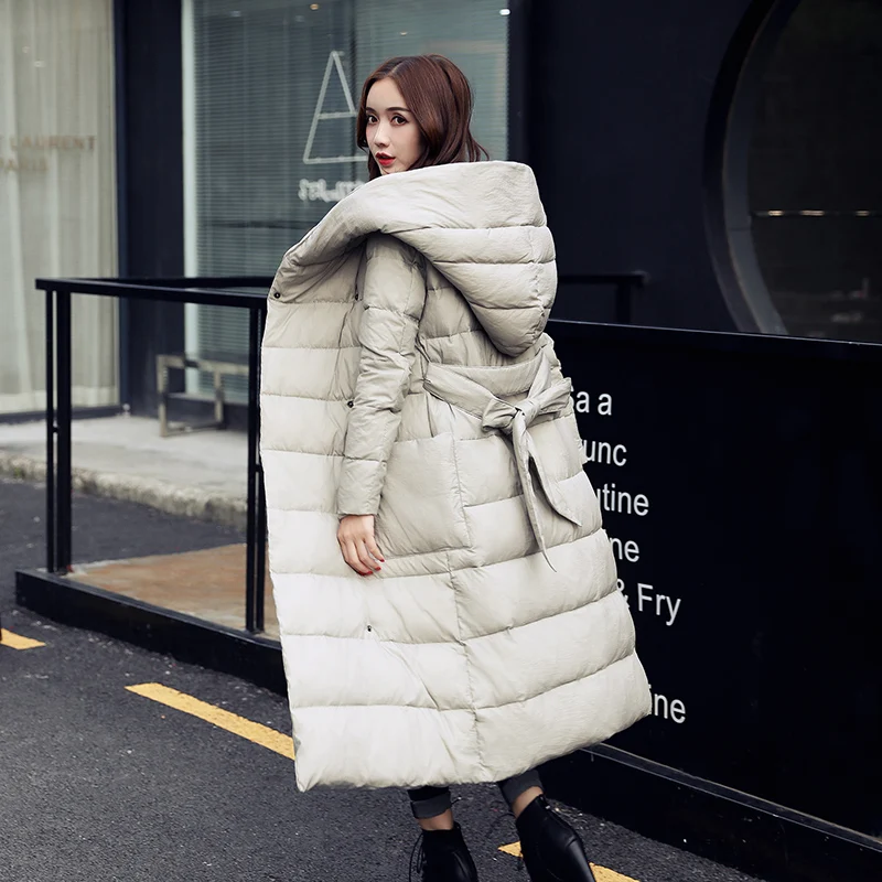 Размера плюс, зимняя куртка, пальто с капюшоном, с поясом, парка, длинное стеганое пальто, пуховик, хлопок, теплая верхняя одежда, YZ368