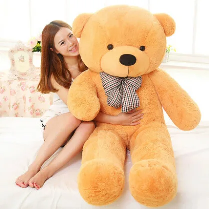 Огромный плюшевый медведь мягкая игрушка 160 см 180 см 200 см 220 см большие плюшевые мягкие игрушки животные Размер жизни Детские куклы любовник игрушка подарок - Цвет: Light Yellow