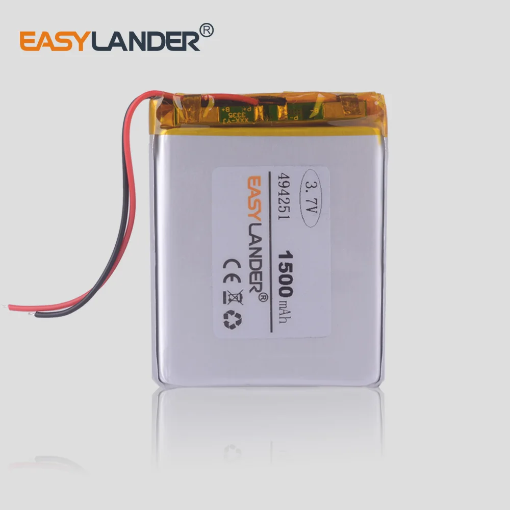 494251 3 7 v 1500mAh литиевая полимерная аккумуляторная батарея для dvr GPS mp3 mp4 phone