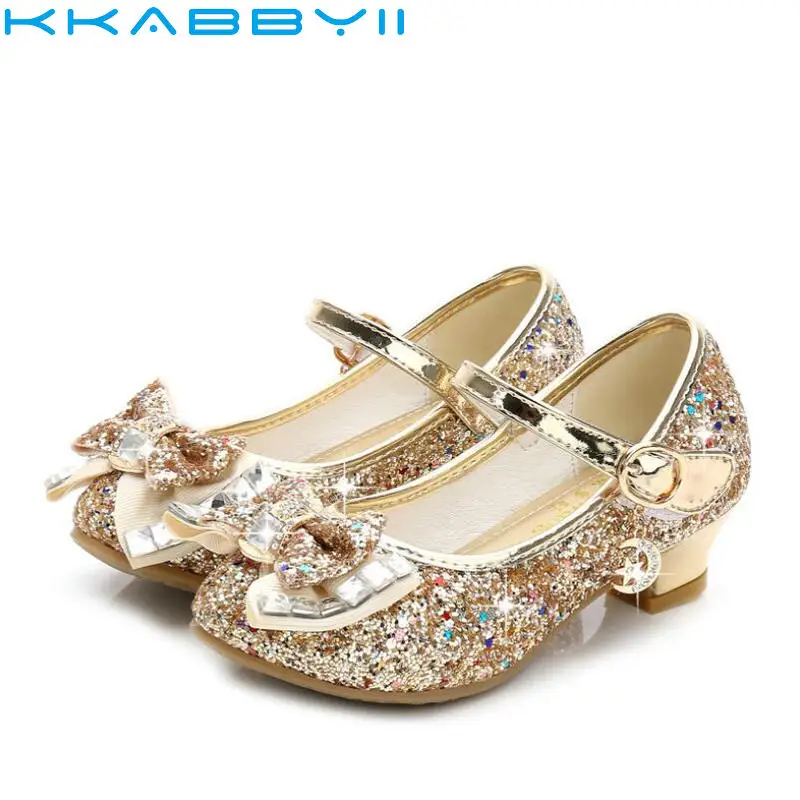 

New Children Shoes Girls Princess Party Sandals For Girls Shoes Leather Dress Fashion Bow Sandal Size 26-37 Sweet Gift