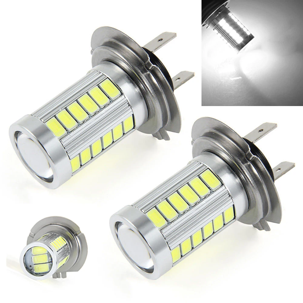 2016  H7 High Power LED Light for Samsung 5630 Chip 33 SMD Fog Light Headlight Driving DRL Car Light Auto Lamp Bulb Xenon White