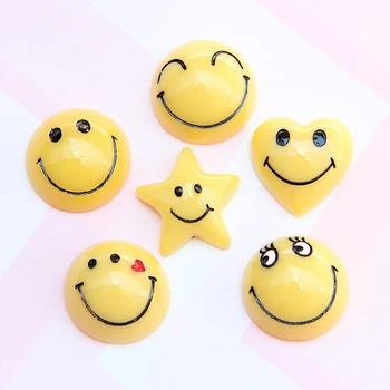 

10Pcs/Lot Resin Heart Shaped Smile Star Slime DIY Accesorios Toy Slime Supplies Filler For Clear Fluffy Slime Gift Toy For Kids