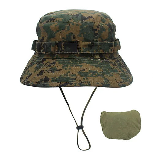 TACVASEN тактические шапки камуфляж страйкбол Boonie шляпа Военная армейская камуфляжная кепка Защита от солнца охотничьи рыбы снайперские ведра шляпы регулируемые - Цвет: Coffee Camo2